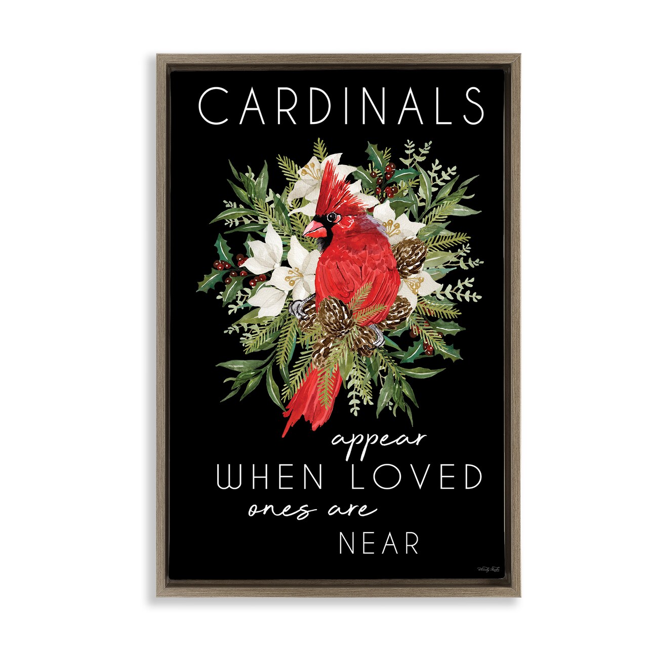 Stupell Industries Cardinals Appear Seasonal Sentiment Floating Frame, design by Cindy Jacobs
